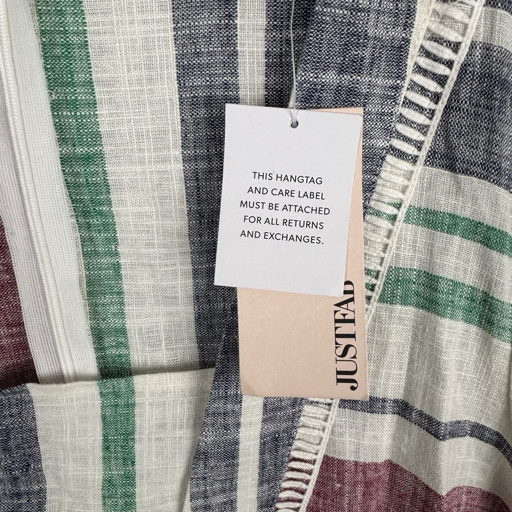 NWT JUSTFAB Linen Blend Stripe Shift Dress Swim Cover Up Women's 2X Beach Resort - Picture 5 of 8